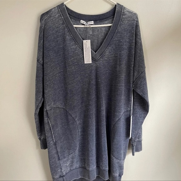 🆕Young Fabulous & Broke | Light Weight Sweatshirt Mini Dress Sz Small NWT